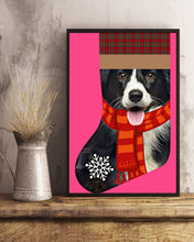 Load image into Gallery viewer, Santa Border Collie In Stock Gift For Dog Lovers Vertical Poster
