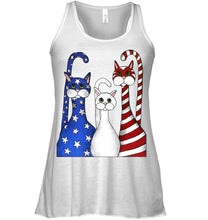 Load image into Gallery viewer, Cat Happy America  Independence's Day Special Custom Design Ladies Flowy Tank
