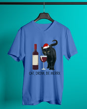 Load image into Gallery viewer, Cat Drink And Be Merry Meaningful Gift For Women Guys V-Neck
