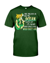 Load image into Gallery viewer, She Dreams Of The Ocean Late At Night And Longs For Wild Salt Air Guys Tee
