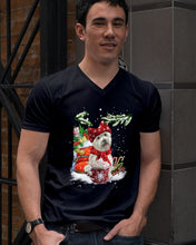 Load image into Gallery viewer, Cute Westie Christmas Night Gift For Dog Lovers Guys V-Neck
