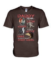 Load image into Gallery viewer, Daddy You Are As Strong As Lion Trending Gift For Animal Lovers Guys V-Neck
