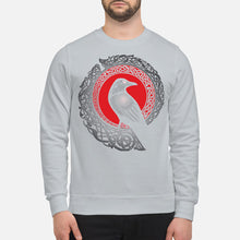 Load image into Gallery viewer, Raven Viking Culture Celtic Design Gray And Red Sweatshirt
