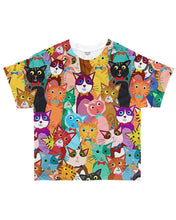 Load image into Gallery viewer, Colorful Cartoon Cat Face Gift For Cat Lovers Guys Tee
