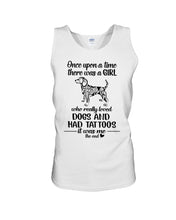 Load image into Gallery viewer, A Girl Who Really Loved Dogs and Had Tattoos Trending Unisex Tank Top
