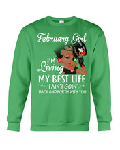Load image into Gallery viewer, Betty Boop February Girl Living My Best Life Birthday Meaningful Gift Sweatshirt
