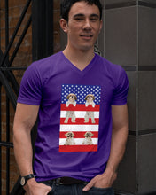 Load image into Gallery viewer, America USA FLag In My Heart Shih Tzu Gift For Dog Lovers Guys V-Neck

