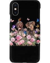 Load image into Gallery viewer, German Wirehaired Pointer With Peonies Gift For Dog Lovers Phone case
