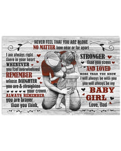 Load image into Gallery viewer, Never Feel That You Are Alone Hugging Daughter Dad Gift For Daughter Horizontal Poster
