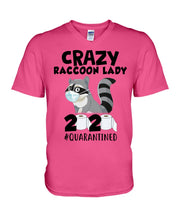 Load image into Gallery viewer, Crazy Raccoon Lady 2020 Quarantined Gift For Raccoon Lovers Guys V-Neck
