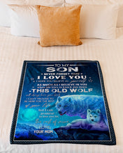 Load image into Gallery viewer, The Ice Power Of Wolf Believe In Yourself Papa Gift For Son Fleece Blanket
