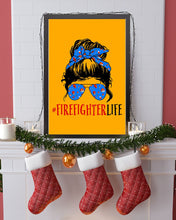 Load image into Gallery viewer, Firefighter Make You Life Safe Lady With Blue Ribbonhead Gift For Women Vertical Poster
