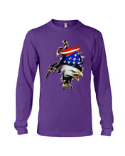 Load image into Gallery viewer, Eagle Giant Scratch USA Flag Gift For Women Unisex Long Sleeve
