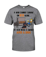 Load image into Gallery viewer, A Man Loves Beer And Dachshund Gift For Dog Lovers Guys Tee
