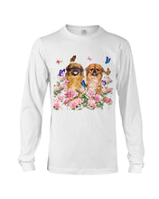 Load image into Gallery viewer, Pekingese With Peonies Gift For Dog Lovers Unisex Long Sleeve
