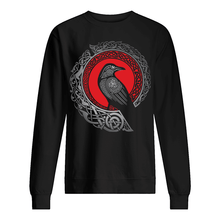 Load image into Gallery viewer, Raven Viking Culture Celtic Design Gray And Red Sweatshirt
