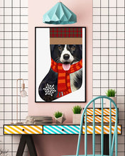 Load image into Gallery viewer, Santa Border Collie In Stock Gift For Dog Lovers Vertical Poster
