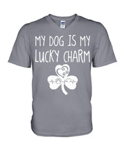 Load image into Gallery viewer, My Dog Is My Lucky Charm Trending Gift For Dog Lovers Guys V-Neck
