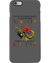 Load image into Gallery viewer, Never Underestimate A 60 Year Old Man Can Play A Guitar Phone case
