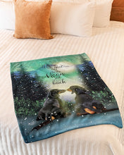 Load image into Gallery viewer, Dachshund Gift For Dog Lovers Snowy Night Together Fleece Blanket
