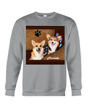 Load image into Gallery viewer, Corgi Paws Pattern Dog Mom Custom Name Gift For Manada Sweatshirt

