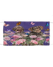 Load image into Gallery viewer, German Wirehaired Pointer With Peonies Gift For Dog Lovers Cloth Face Mask
