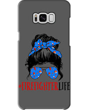 Load image into Gallery viewer, Firefighter Make You Life Safe Lady With Blue Ribbonhead Gift For Women Phone case
