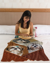 Load image into Gallery viewer, Three Cute Shih Tzu In Bag Gift For Dog Lovers Fleece Blanket
