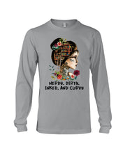 Load image into Gallery viewer, Nerdy Dirty Inked And Curvy Funny Gift For Friends Unisex Long Sleeve
