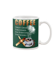 Load image into Gallery viewer, Coffee Christ Offers Forgiveness For Everyone Everywhere Mug
