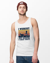 Load image into Gallery viewer, I Workout Just Kidding I Chase Goats Retro Vintage For Goat Lovers Unisex Tank Top
