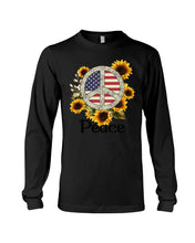 Load image into Gallery viewer, Peace Sign Sunflower Birthday Gift For Girls Unisex Long Sleeve
