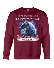 Load image into Gallery viewer, Life Is Full Of Disappointment And I Added You To The List Sweatshirt
