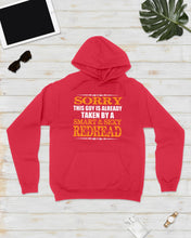 Load image into Gallery viewer, Sorry This Guy Is Already Taken By A Smart And Sexy Redhead Gift For Men Hoodie
