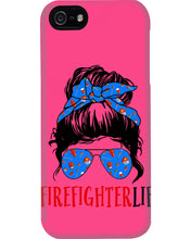 Load image into Gallery viewer, Firefighter Make You Life Safe Lady With Blue Ribbonhead Gift For Women Phone case
