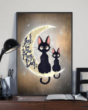 Load image into Gallery viewer, I Love You To The Moon And Back Gift For Cat Lovers Vertical Poster
