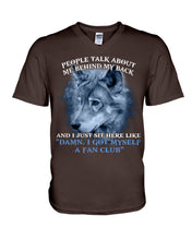 Load image into Gallery viewer, People Talk About Me Behind My Back And I Just Sit Here Like Guys V-Neck
