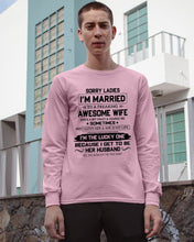 Load image into Gallery viewer, I'm The Lucky One Because I Get To Be Her Husband Gift For Husband Unisex Long Sleeve
