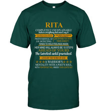 Load image into Gallery viewer, Rita Custom Name Gift A Warrior's Mentality With A Poet's Soul Guys Tee
