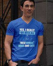 Load image into Gallery viewer, I Do Need All These Horses Dogs And Cats Guys V-Neck
