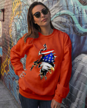 Load image into Gallery viewer, Eagle Giant Scratch USA Flag Gift For Women Sweatshirt
