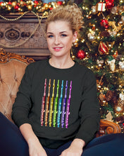 Load image into Gallery viewer, Seven Flute Rainbow Design Gift For Flute Lovers Sweatshirt
