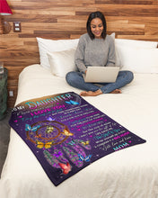 Load image into Gallery viewer, Dreamcatcher With Purple Feather Mom Gift For Daughter Believe In Yourself Fleece Blanket
