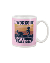 Load image into Gallery viewer, I Workout Just Kidding I Chase Goats Retro Vintage For Goat Lovers Mug
