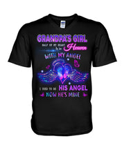 Load image into Gallery viewer, Wings Gift For Angel Grandpa Half Of My Heart Is In Heaven Guys V-Neck
