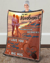 Load image into Gallery viewer, Gift For Husband Sea Turtle On Beach You Make Me A Better Person Sherpa Blanket
