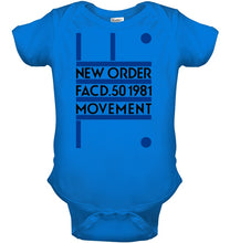 Load image into Gallery viewer, New Order Facd 501981 Movement Simple Unique Custom Design Baby Onesie
