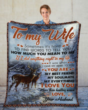 Load image into Gallery viewer, Deer Husband Gift For Wife You Are My Best Friend Fleece Blanket
