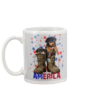 Load image into Gallery viewer, Rottweiler Shoes Armerican Army Gift For Dog Lovers Mug
