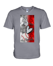 Load image into Gallery viewer, Baseball Peaceful Love Gift For Baseball Lovers Guys V-Neck
